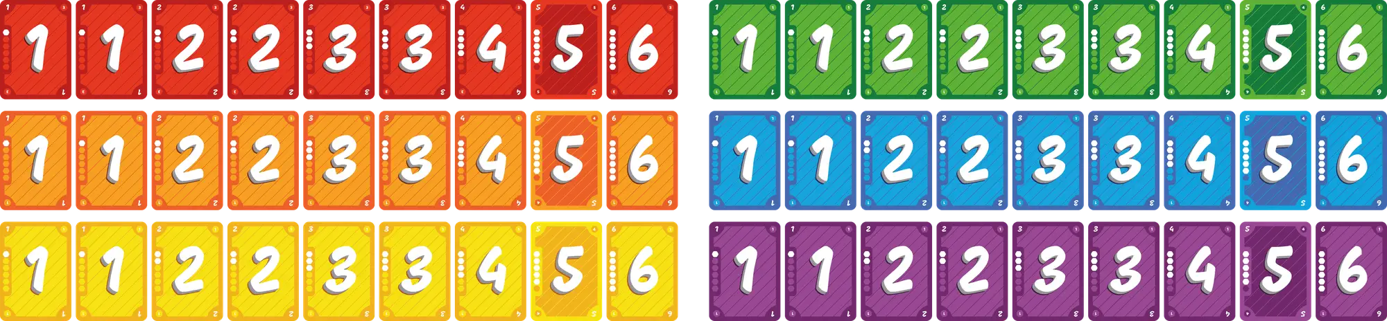 Las 54 cartas numéricas